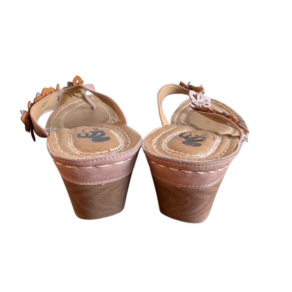 G C Shoes Womens 8 M Rachel Wedge Thong Sandal Comfort Mauve Pink - Picture 9 of 14